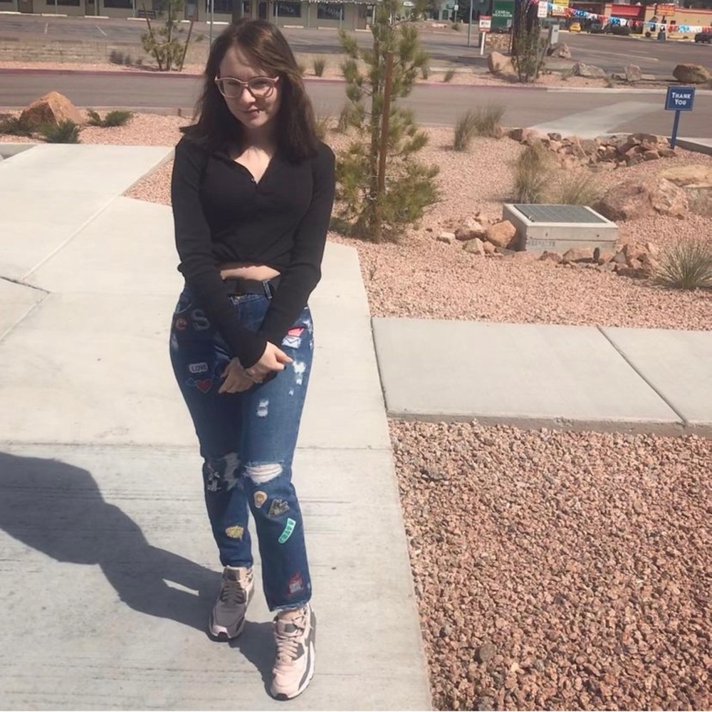 Zara patch jeans